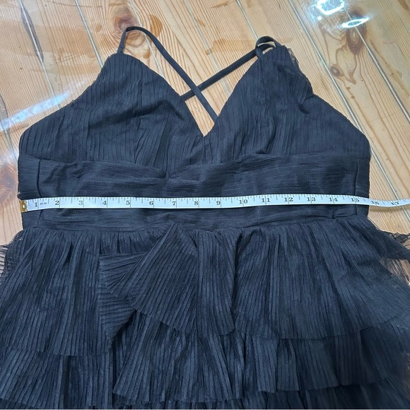 Lulus Radiant Event Black Mesh Tiered Pleated Backless Maxi Dress - Picture 6 of 10